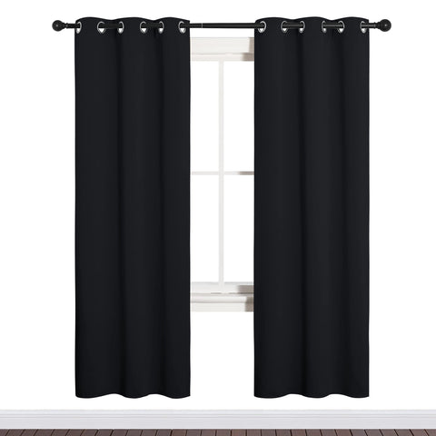 NICETOWN front view blackout curtains showing full-length privacy benefit