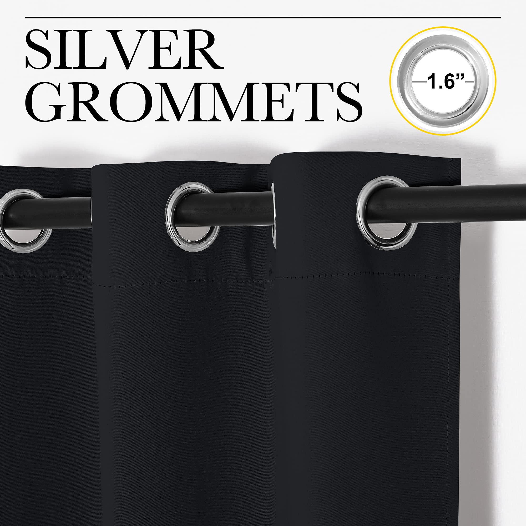 NICETOWN silver grommet detail illustrating smooth sliding and secure fit
