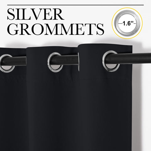 NICETOWN silver grommet detail illustrating smooth sliding and secure fit