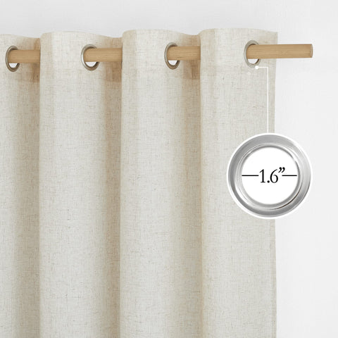 NICETOWN close-up of silver grommet top for easy hanging