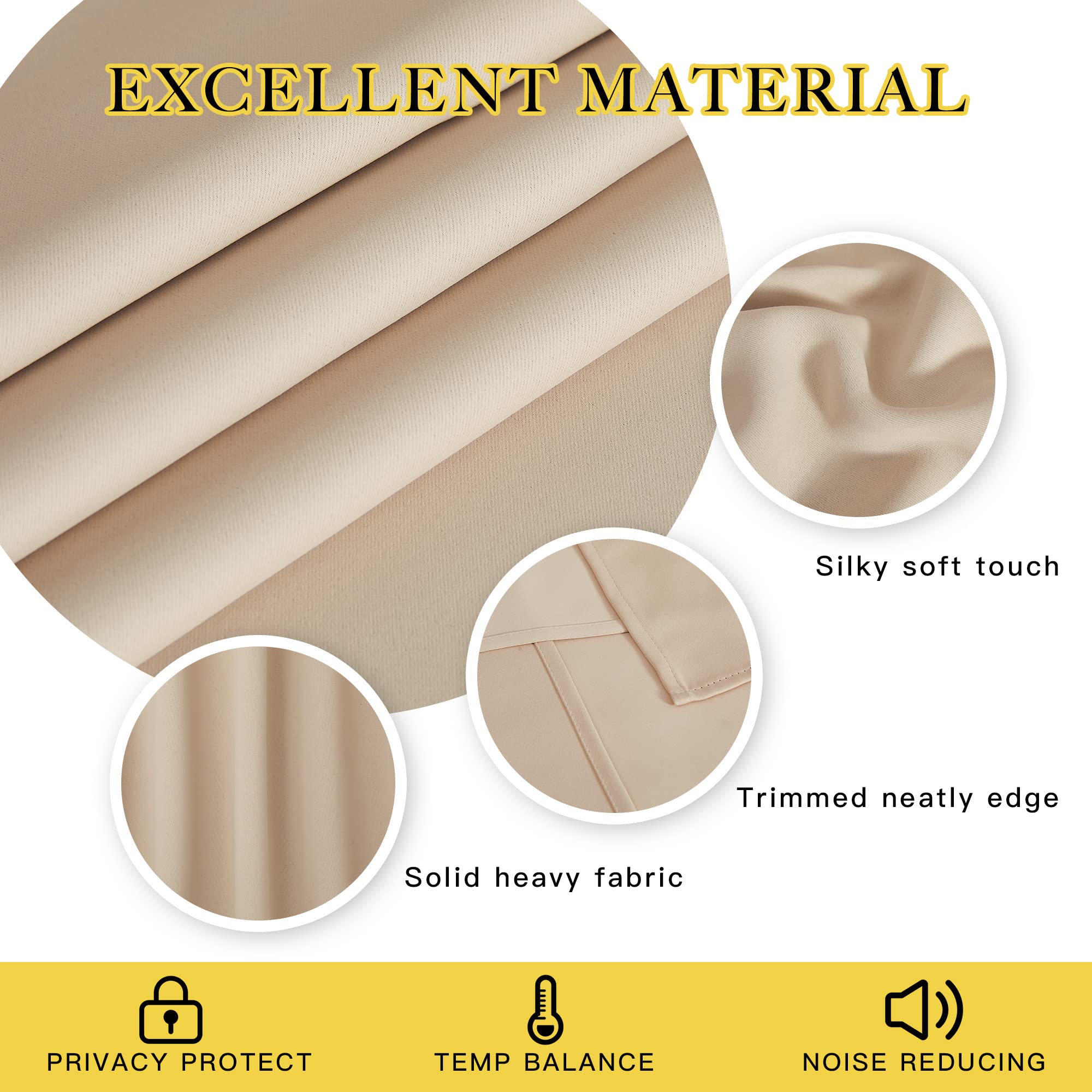 NICETOWN silver grommet-top detail for easy sliding and contemporary look