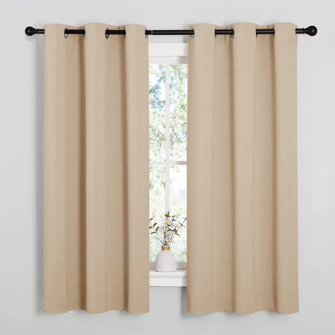 NICETOWN grommet top close-up showing six rings per panel and easy rod installation
