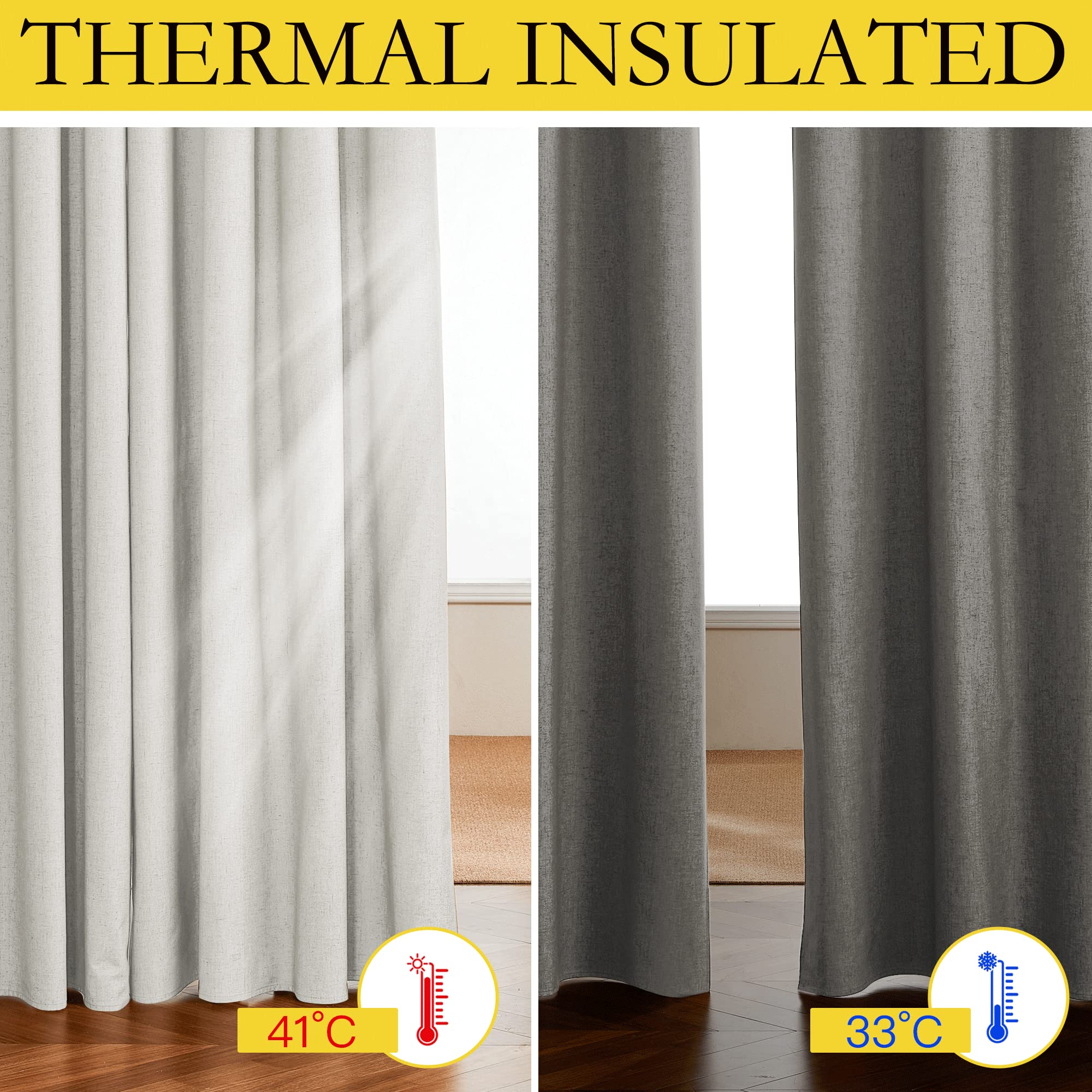 NICETOWN grommet top on rod for easy hanging and smooth sliding
