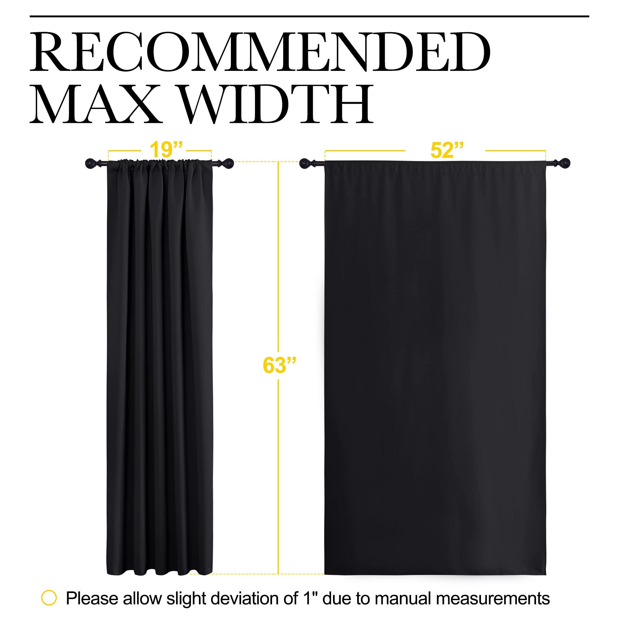 NICETOWN black panels layered with sheer and valance offering style and flexible light control
