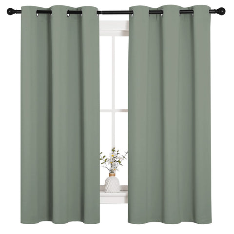 NICETOWN sage green curtain front view showing full panel and calming color