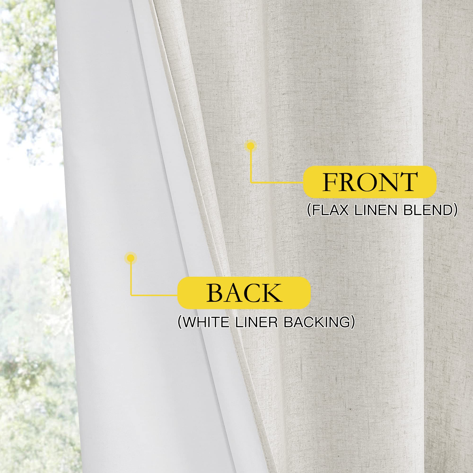 NICETOWN curtain beside tape measure demonstrating true size