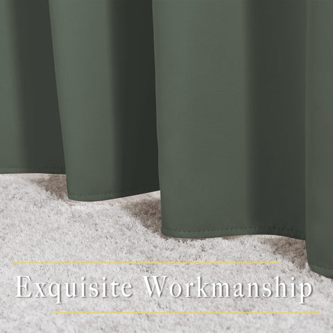 NICETOWN curtain side profile highlighting layered fabric for noise dampening