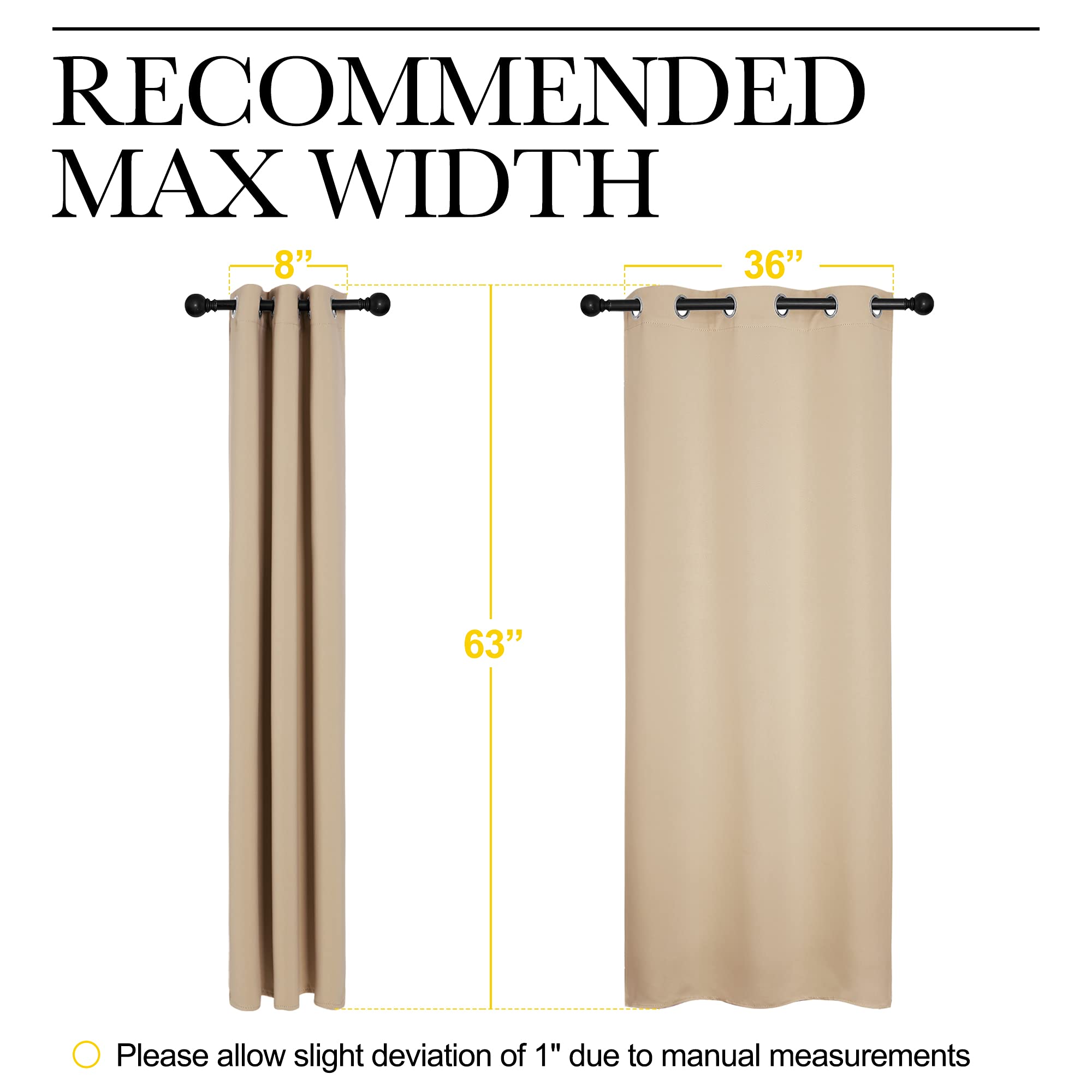 NICETOWN curtains styled in living room showing neutral Biscotti Beige complements decor benefit