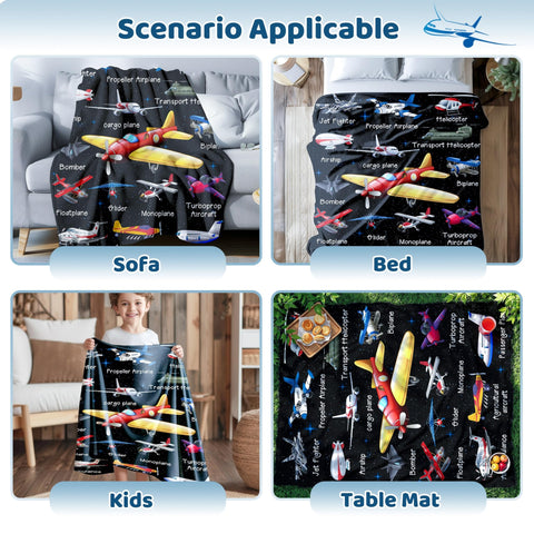 Nicine Quiz full airplane pattern view showing playful design enhancing room decor
