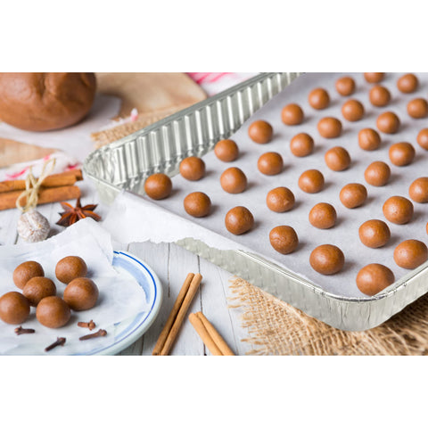 Nicole Home Collection stacked pans next to ruler showing compact storage and scale