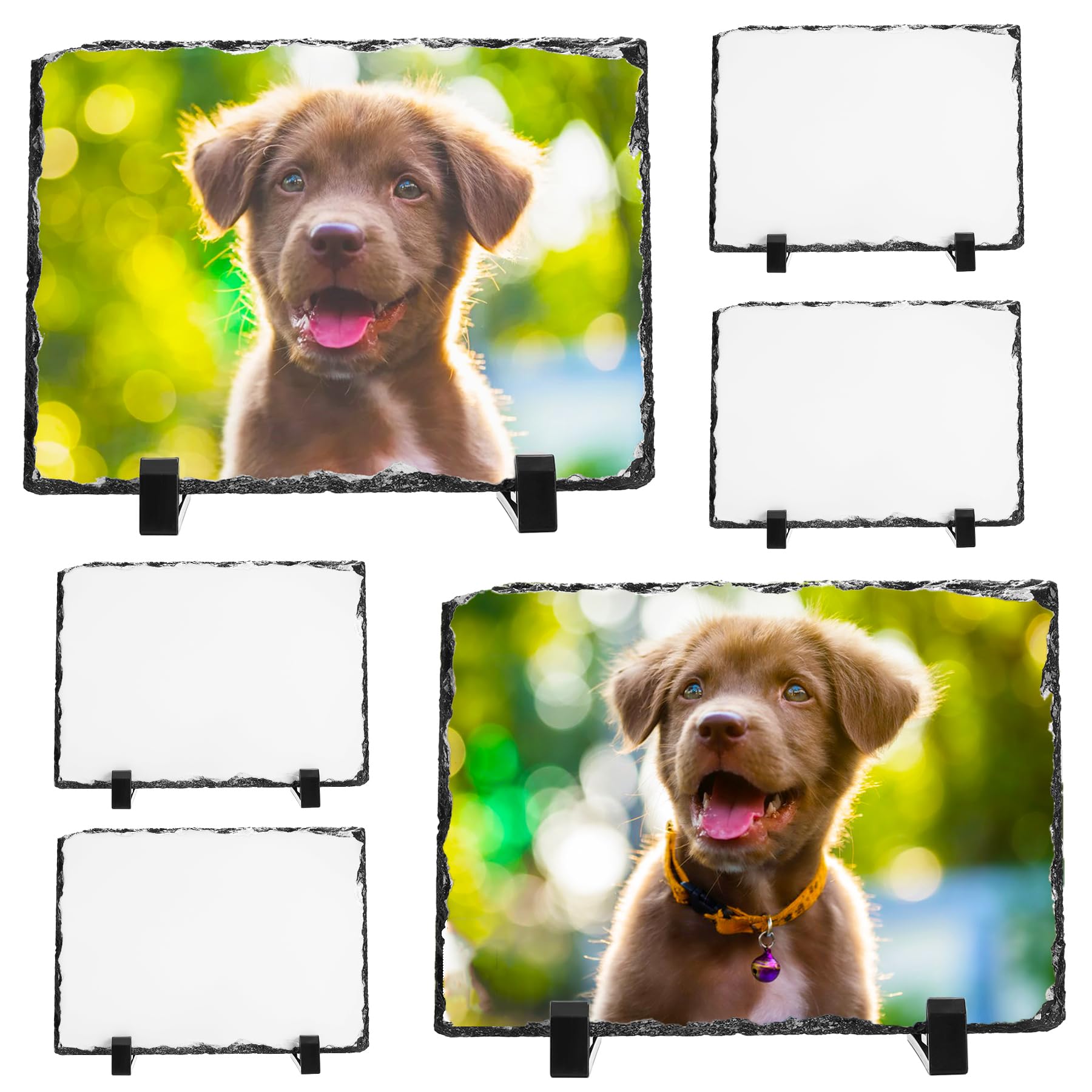 Nicunom front packaging showing six slate frames and stands for easy display