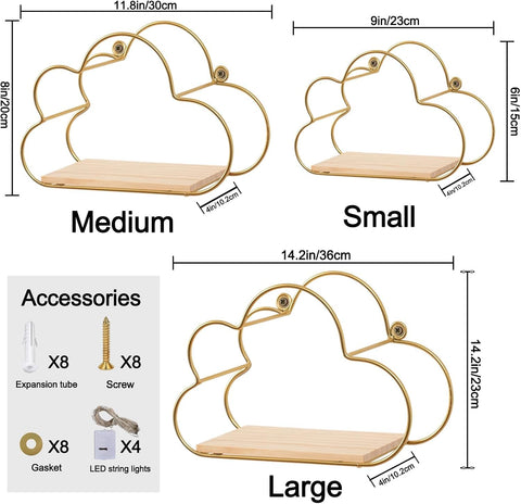 Niemro size comparison of large medium small shelves for scale and arrangement clarity