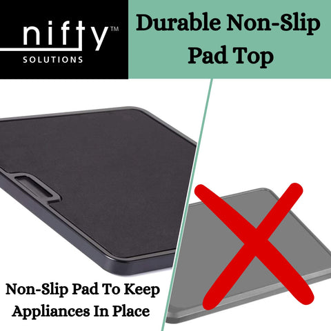 Nifty Solutions silver finish detail showcasing durable, easy-to-clean surface