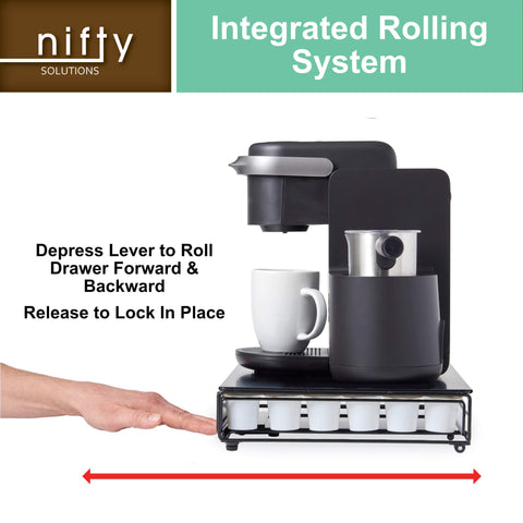Nifty Solutions size scale with ruler illustrating compact 13.25 by 14 inch footprint
