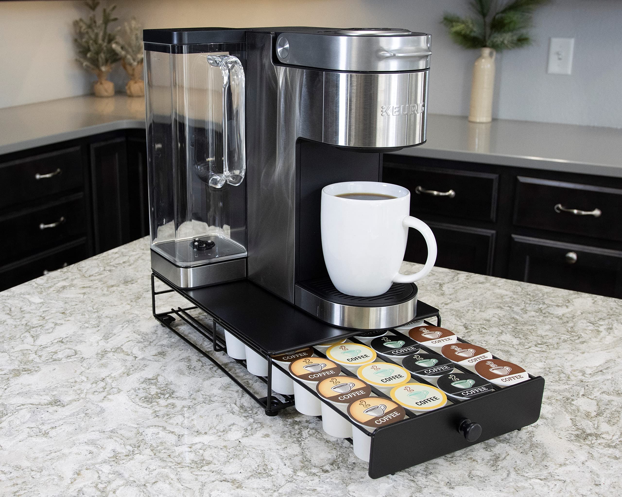 Nifty Solutions open drawer filled with pods for quick access benefit