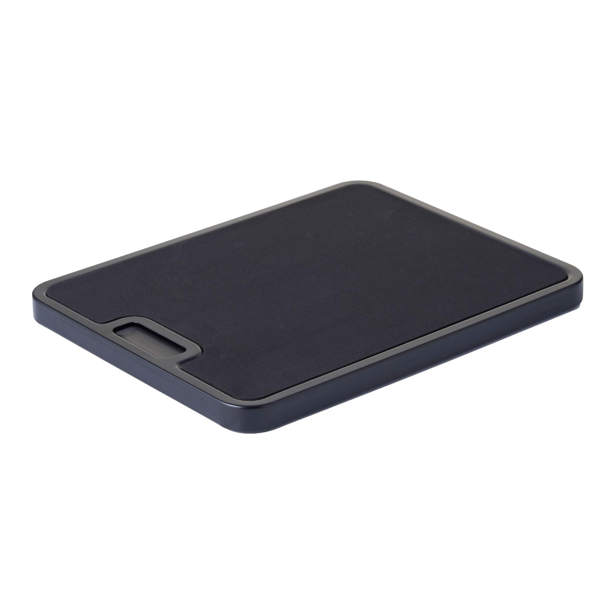 Nifty Solutions front view of black rolling tray showing compact footprint and stability