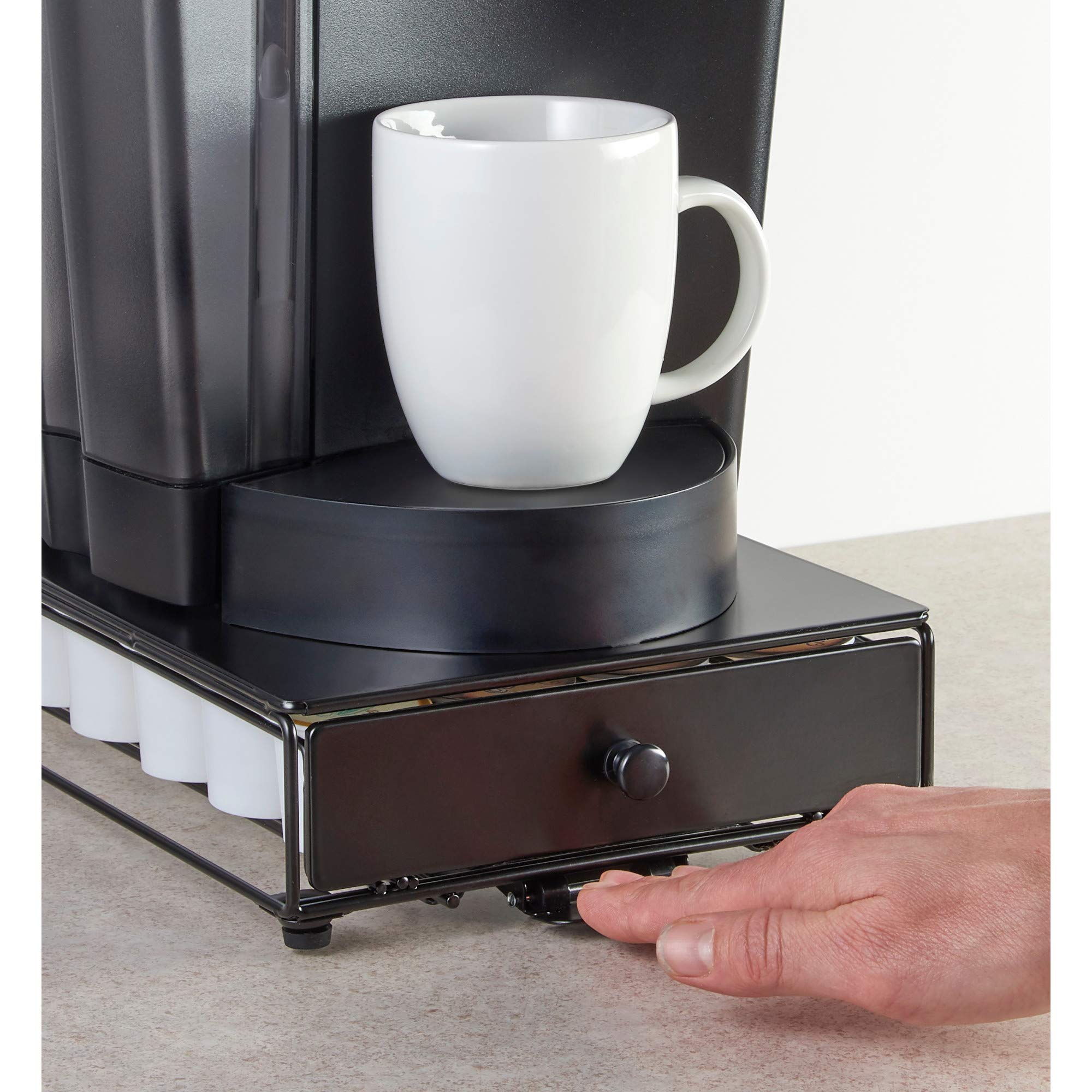 Nifty Solutions top view with compact coffee maker demonstrating space-saving benefit
