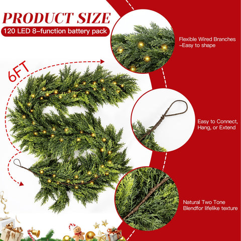NIGHT-GRING close-up showing realistic cedar needles for natural look