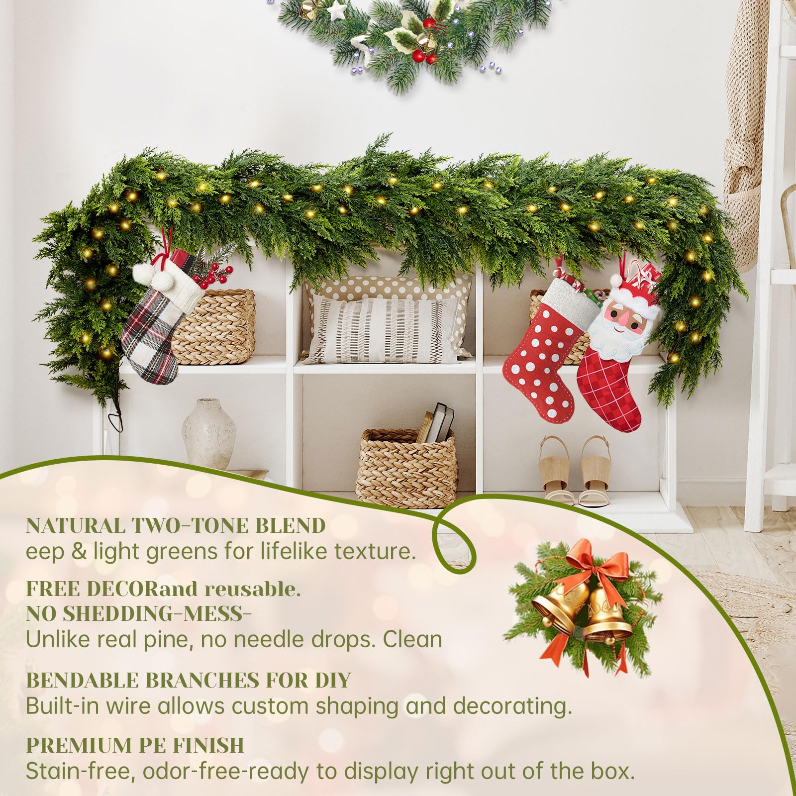 NIGHT-GRING warm white LEDs glowing evenly to create cozy ambiance