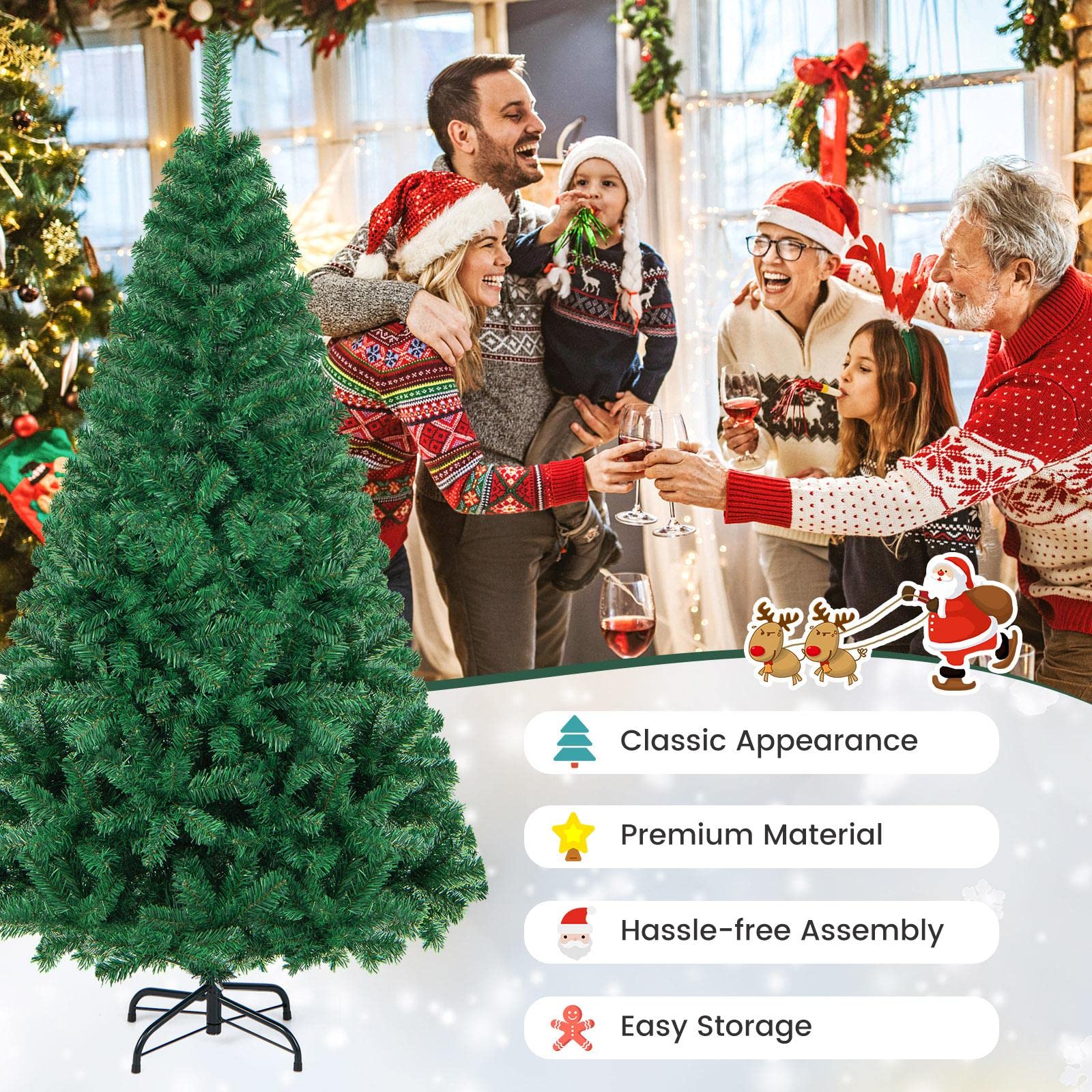 Nightcore tree in living room setting creating festive atmosphere and easy setup