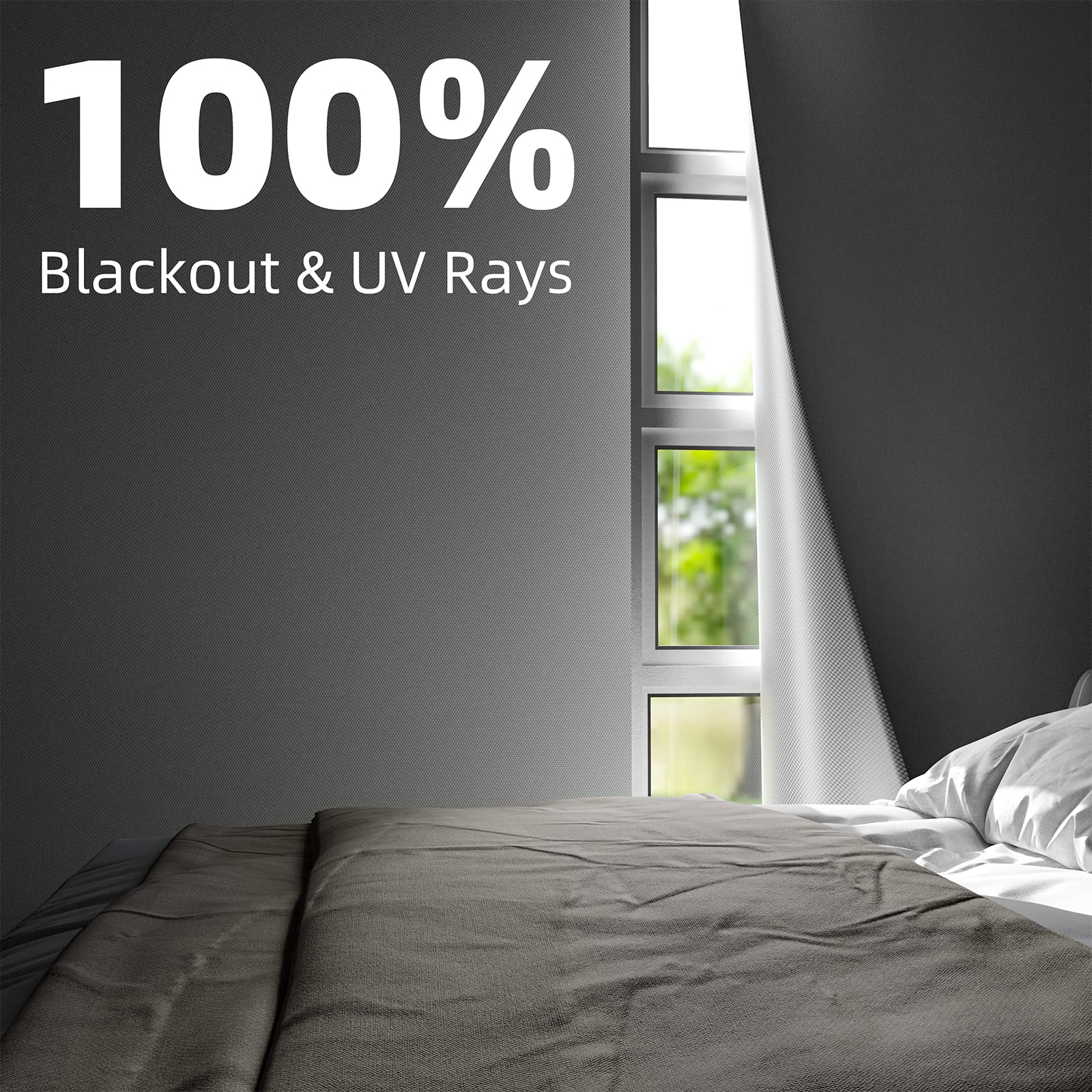 NIGHTON close-up of blackout fabric texture highlighting full light block and smooth finish