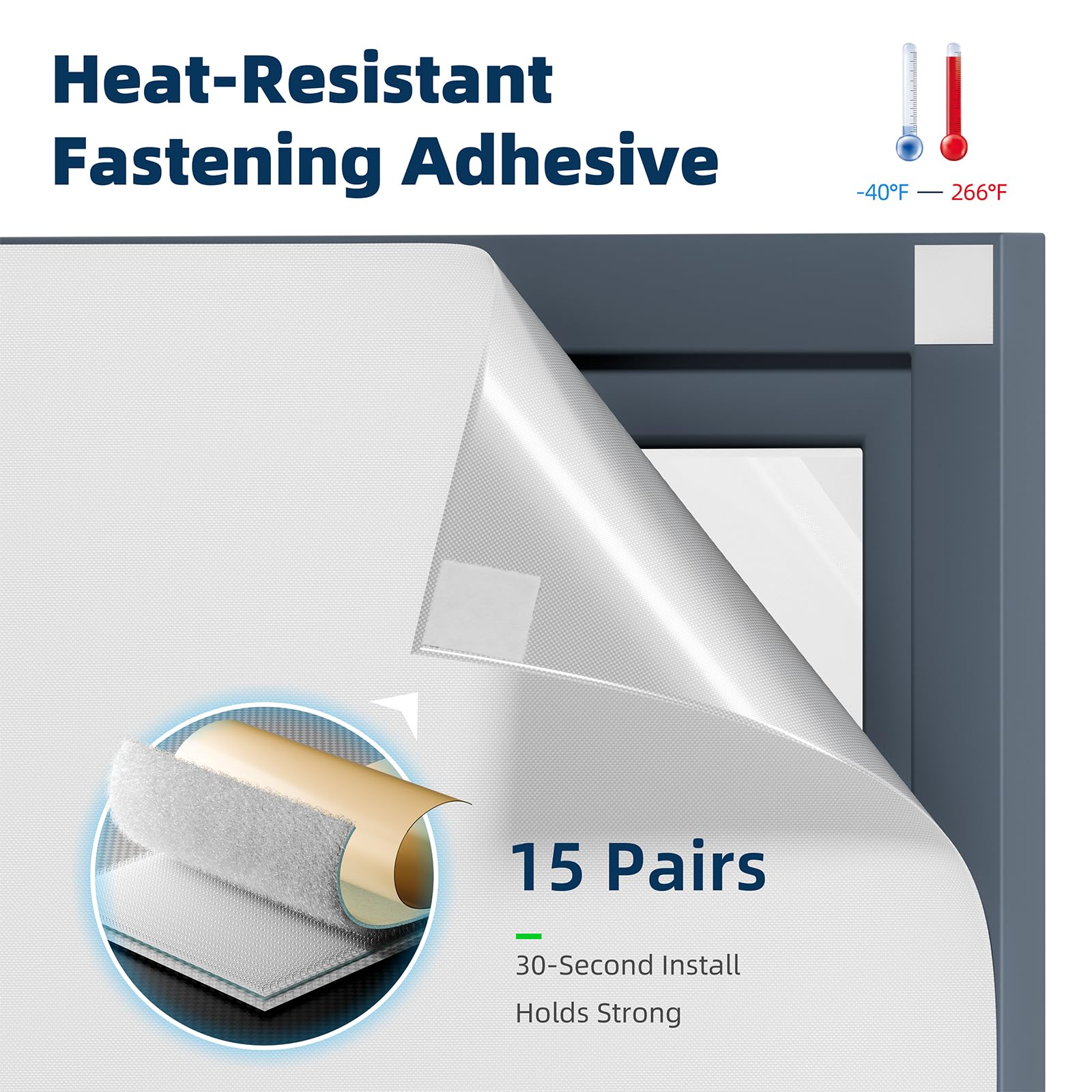 NIGHTON adhesive hook and loop tape detail showing strong sticky backing and secure hold
