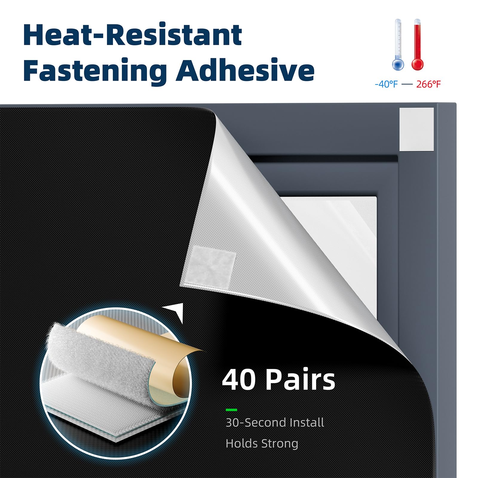 NIGHTON adhesive hook-and-loop tape detail showing strong stick benefit