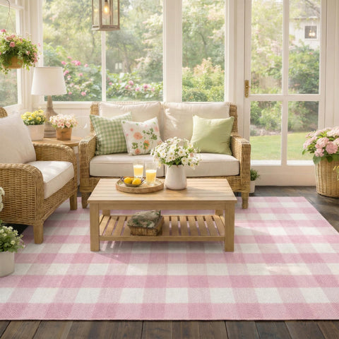 NIIKOOS rug next to door frame illustrating true 3x5 size fit