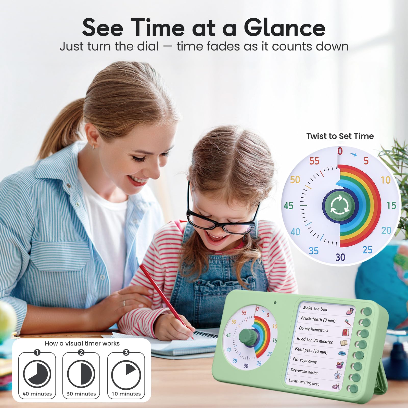Nikafly dry erase board surface with written schedule for quick updates