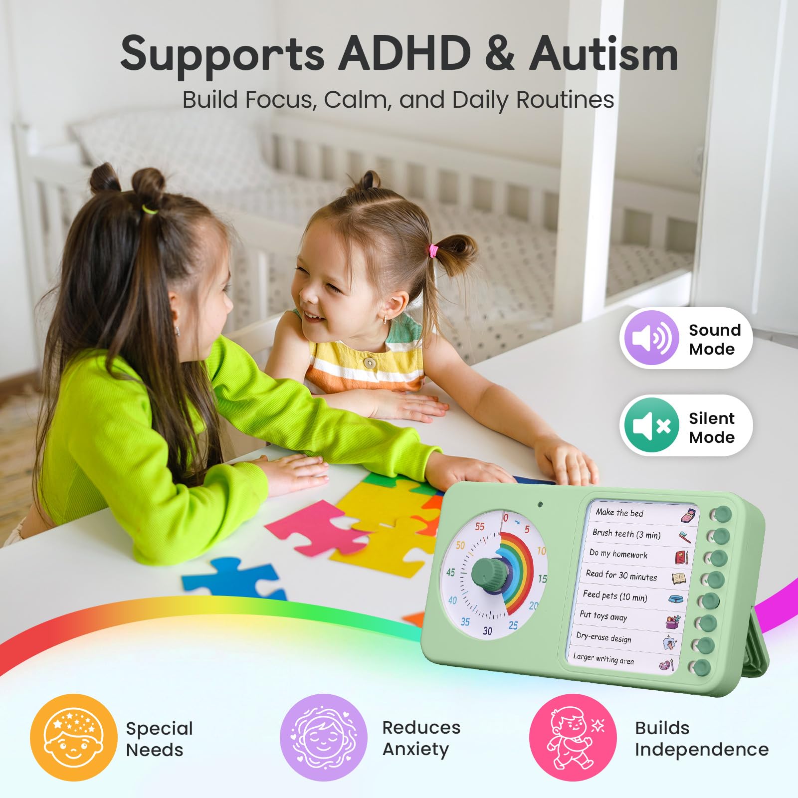 Nikafly mounted in a classroom showing group routine support and visibility