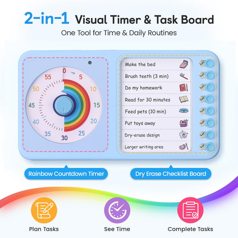 Nikafly close-up of rainbow countdown disk showing remaining time for easy awareness