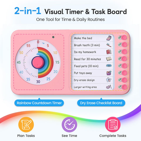 Nikafly close-up of colorful timer dial, improves time awareness