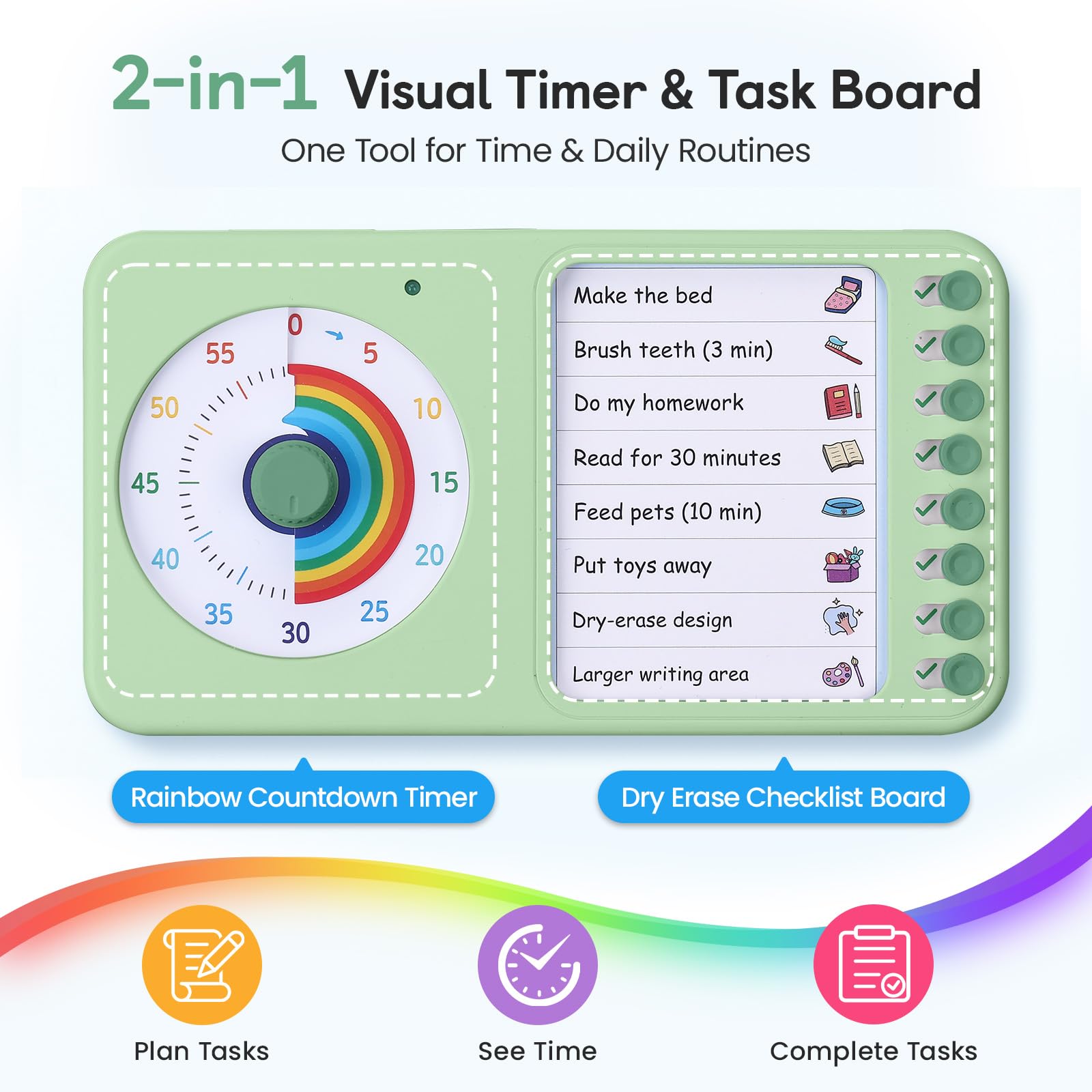 Nikafly dial close-up displaying colorful visual countdown for clear time awareness