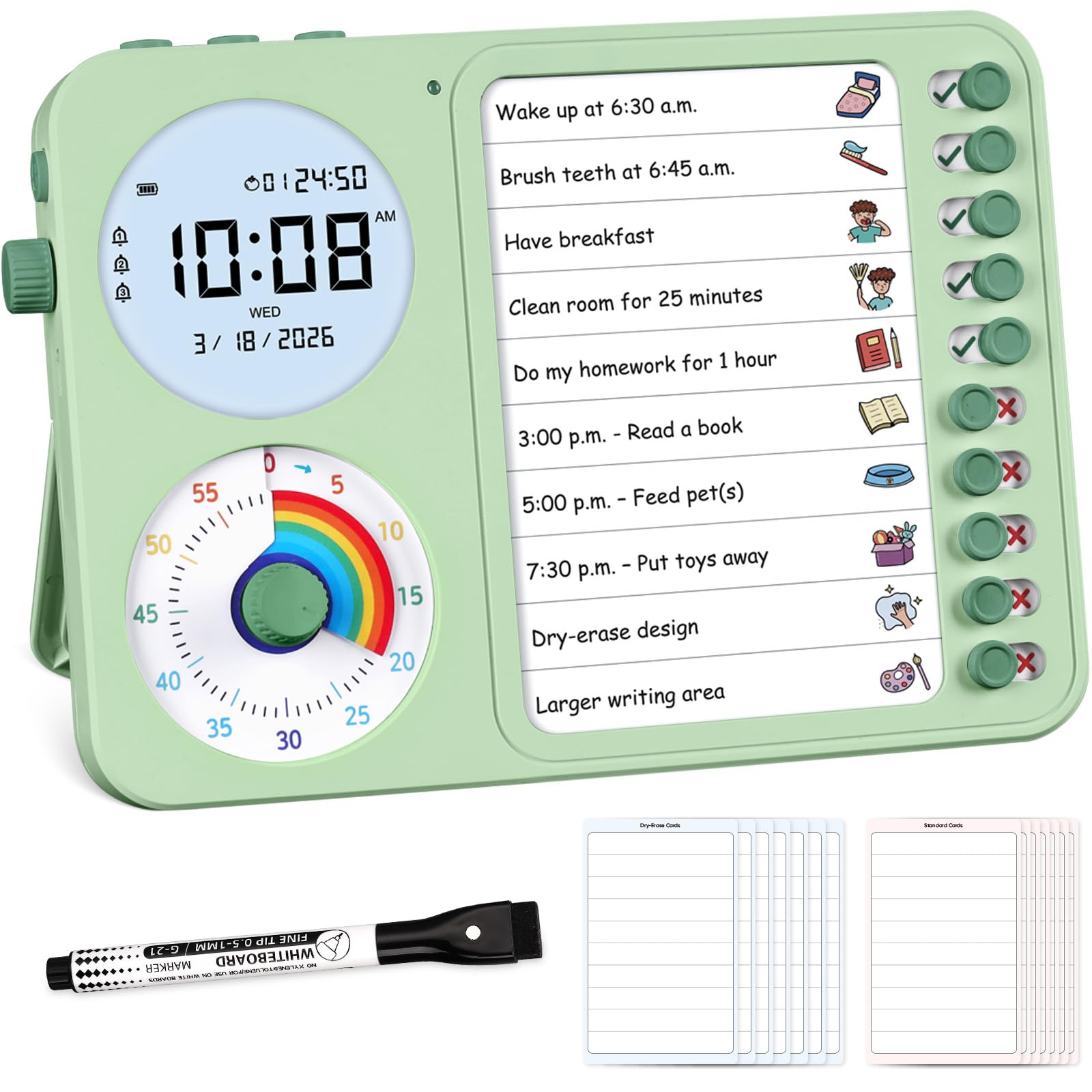 Nikafly front view showing timer and planning board aiding routine setup