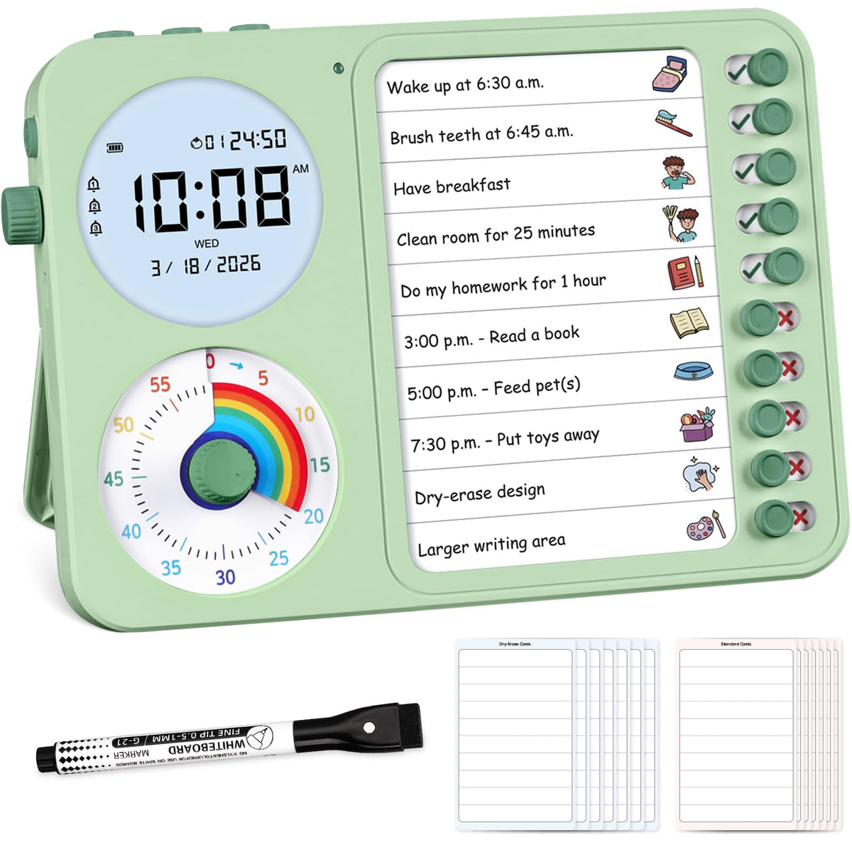 Nikafly front view showing timer and planning board aiding routine setup