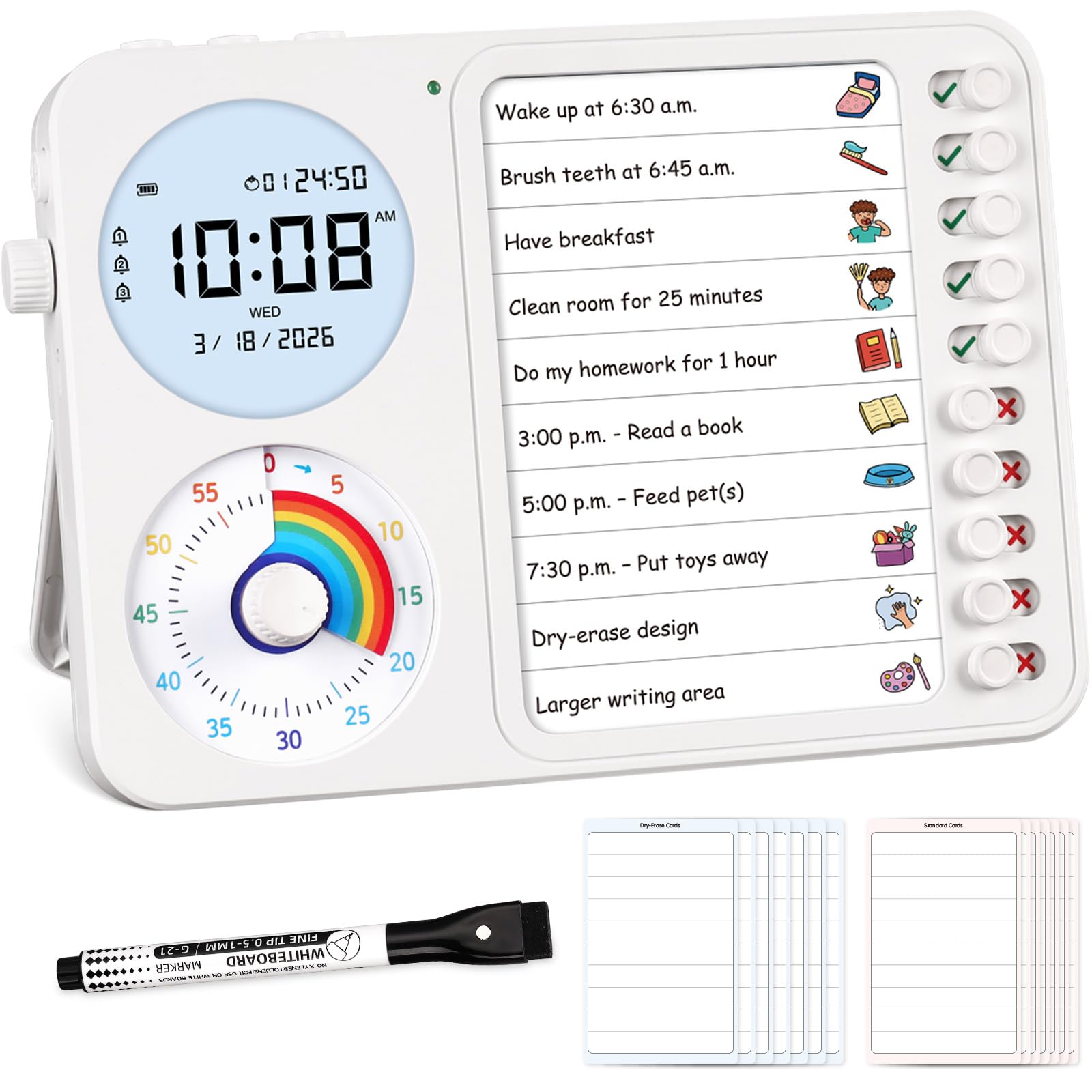 Nikafly front view showing timer and planning board for easy routines