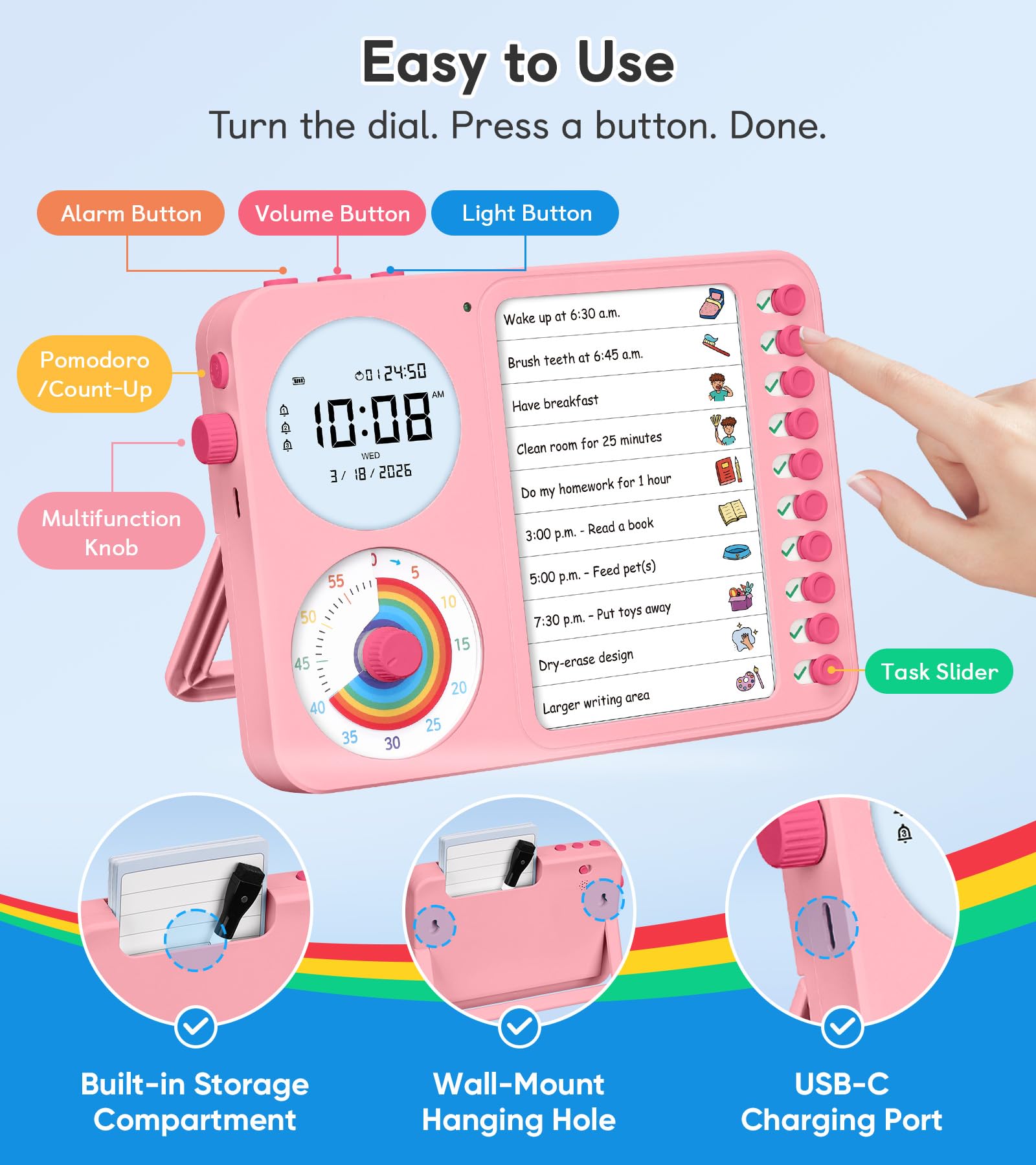 Nikafly next to a hand to show compact size and portability benefit