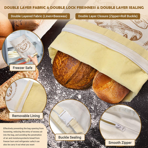 NIKKOUR bag carrying bread at picnic for portable fresh storage