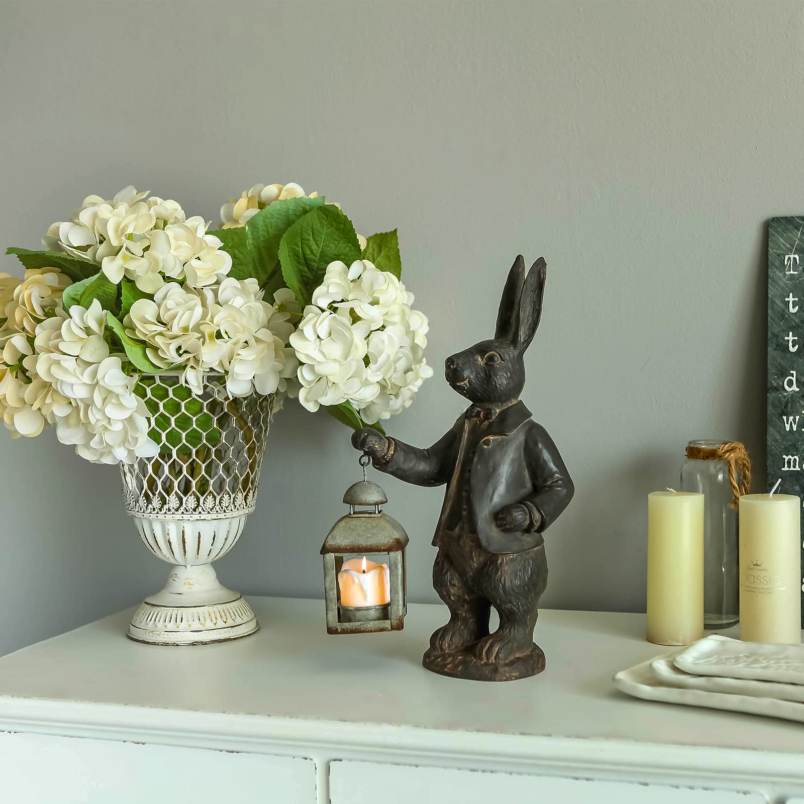 NIKKY HOME rabbit decor on porch creating whimsical outdoor ambiance
