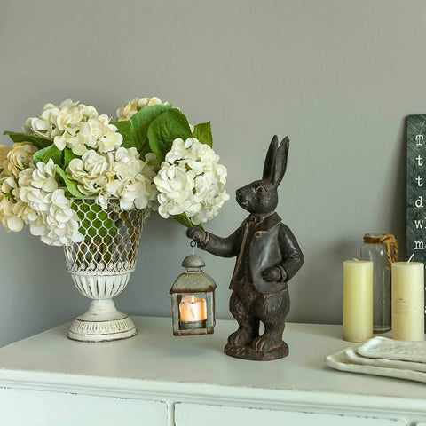 NIKKY HOME rabbit decor on porch creating whimsical outdoor ambiance