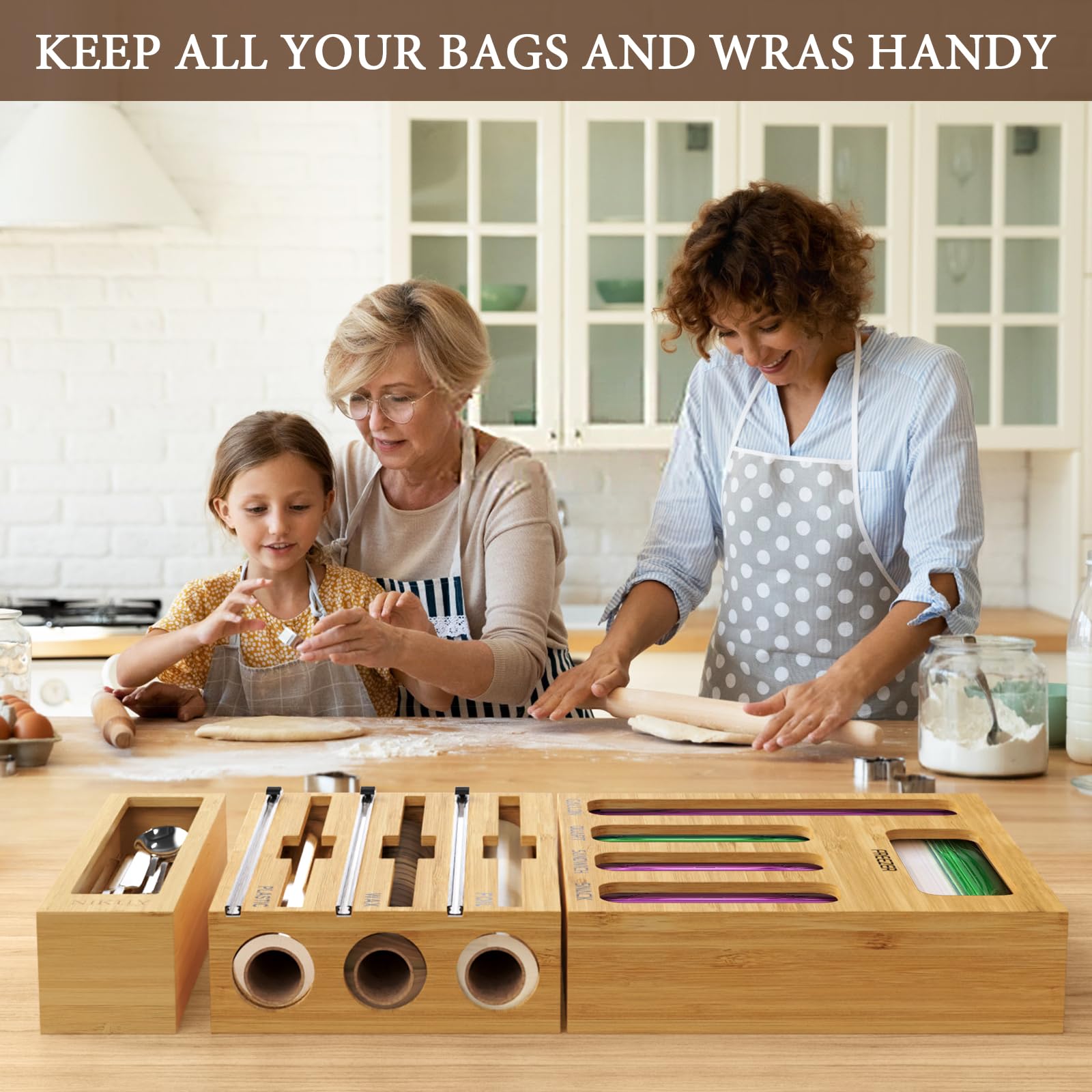 NIKUY on kitchen counter styled for tidy meal prep and space saving