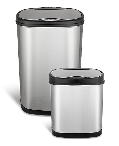 Ninestars closeup of 13 gal lid and sensor demonstrating fast touchless opening benefit