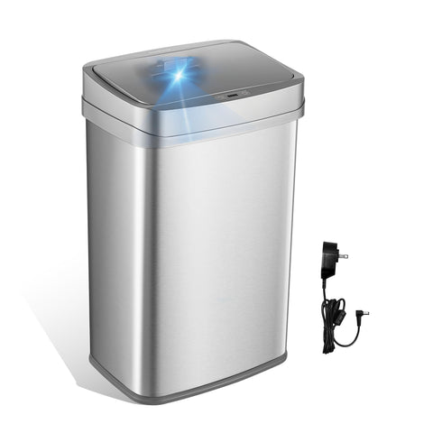 Ninestars front view stainless steel trash can showing modern finish and durable build