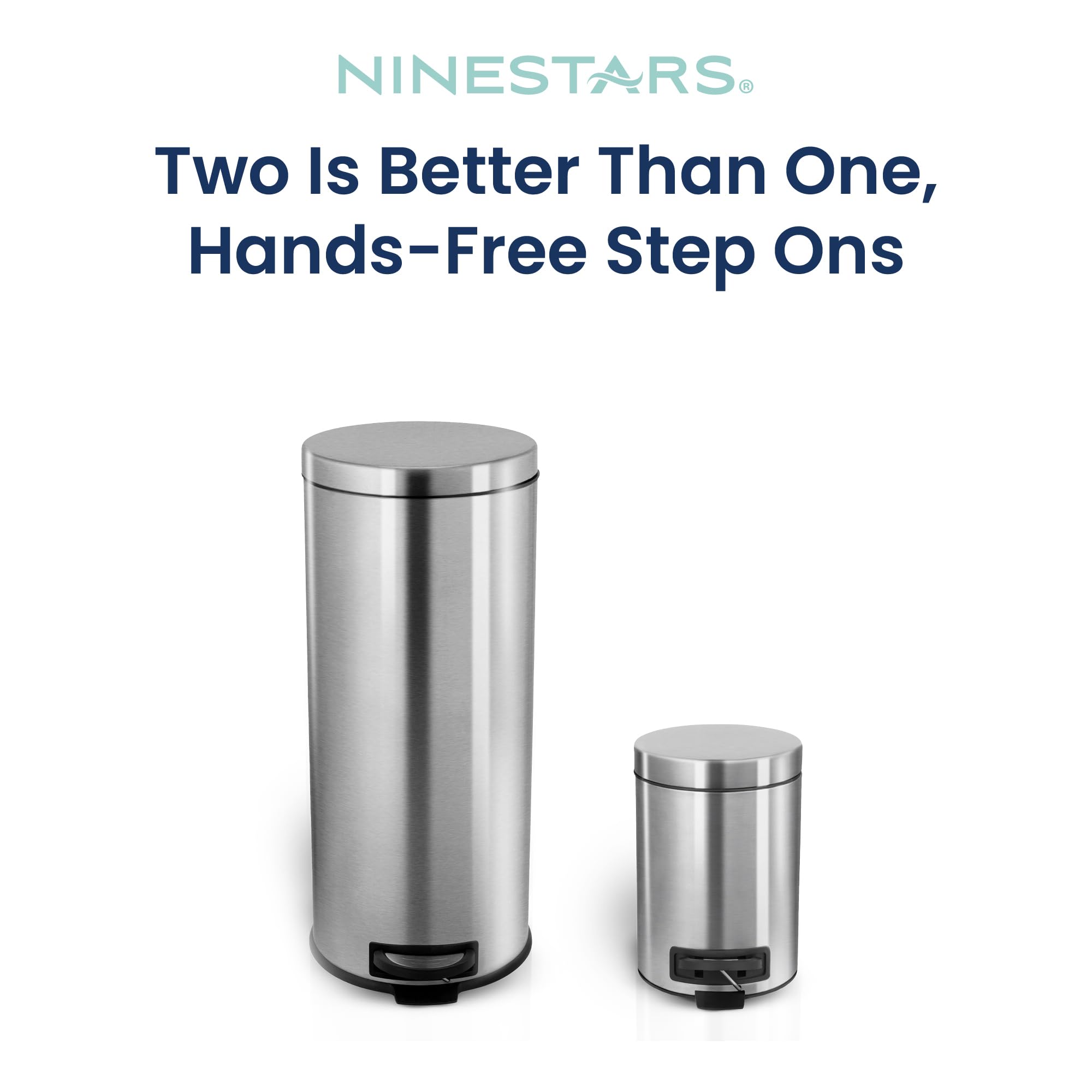 Ninestars closeup of large can pedal highlighting sturdy hands-free operation