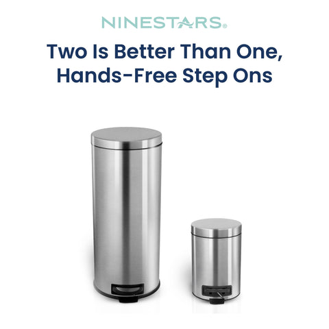 Ninestars closeup of large can pedal highlighting sturdy hands-free operation