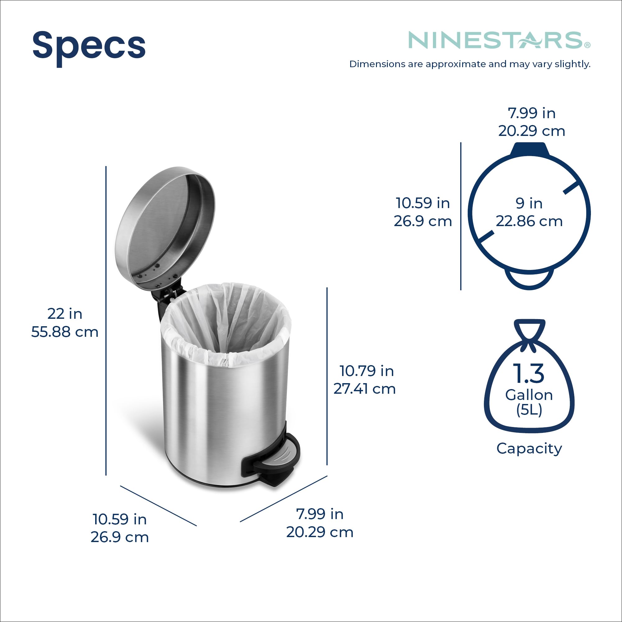 Ninestars lifestyle shot in kitchen showcasing coordinated bins and neat look