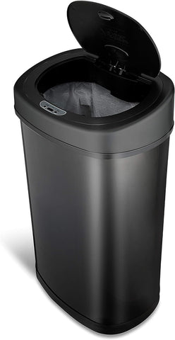 Ninestars open lid in kitchen setting shows hands-free disposal convenience