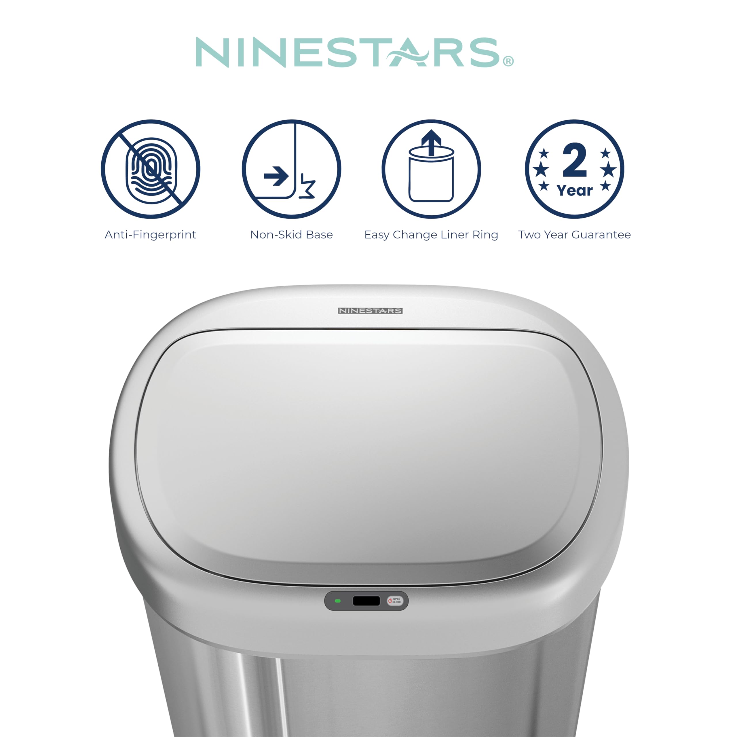 Ninestars removable ring liner detail for secure trash bag placement
