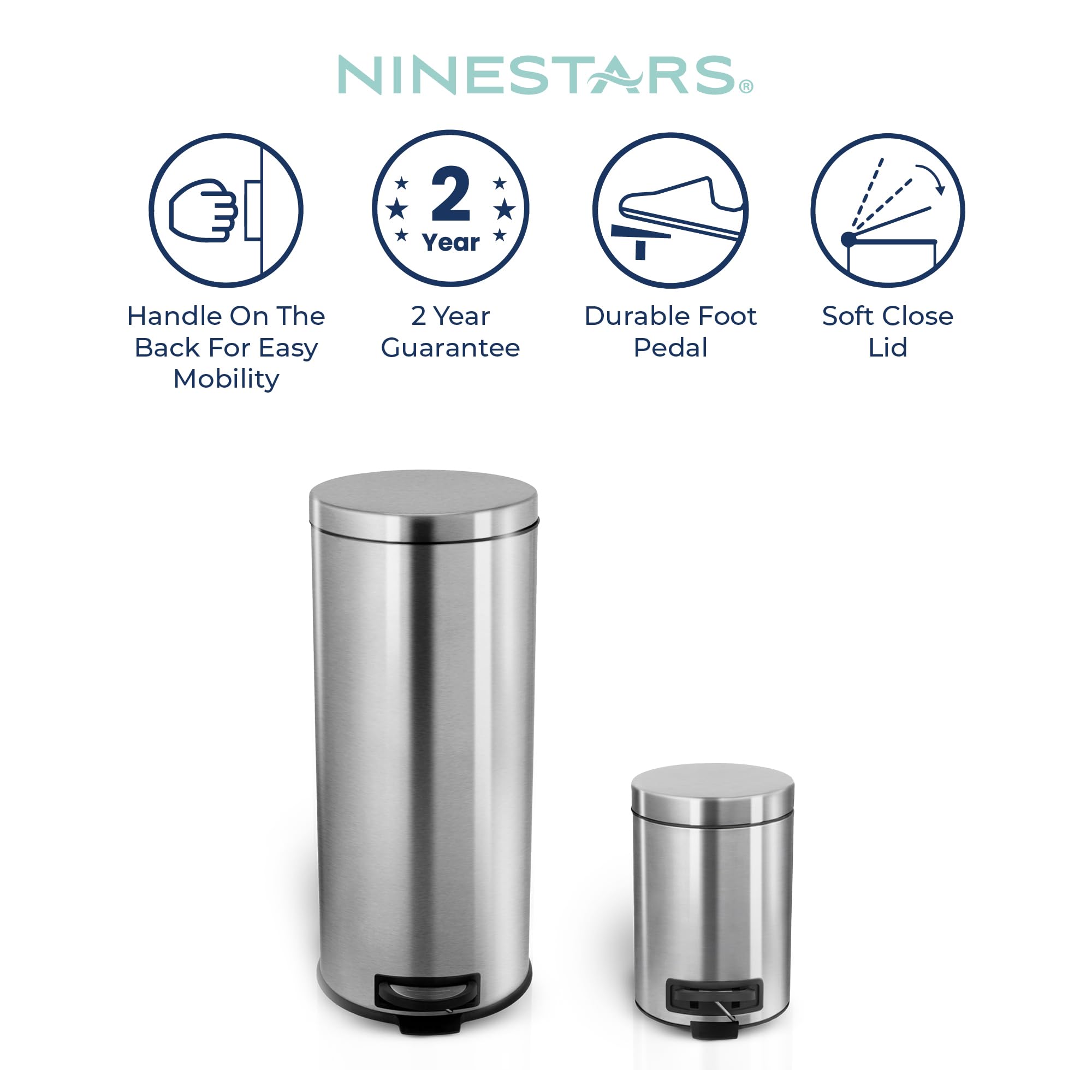 Ninestars small bathroom can placed beside sink for compact waste convenience