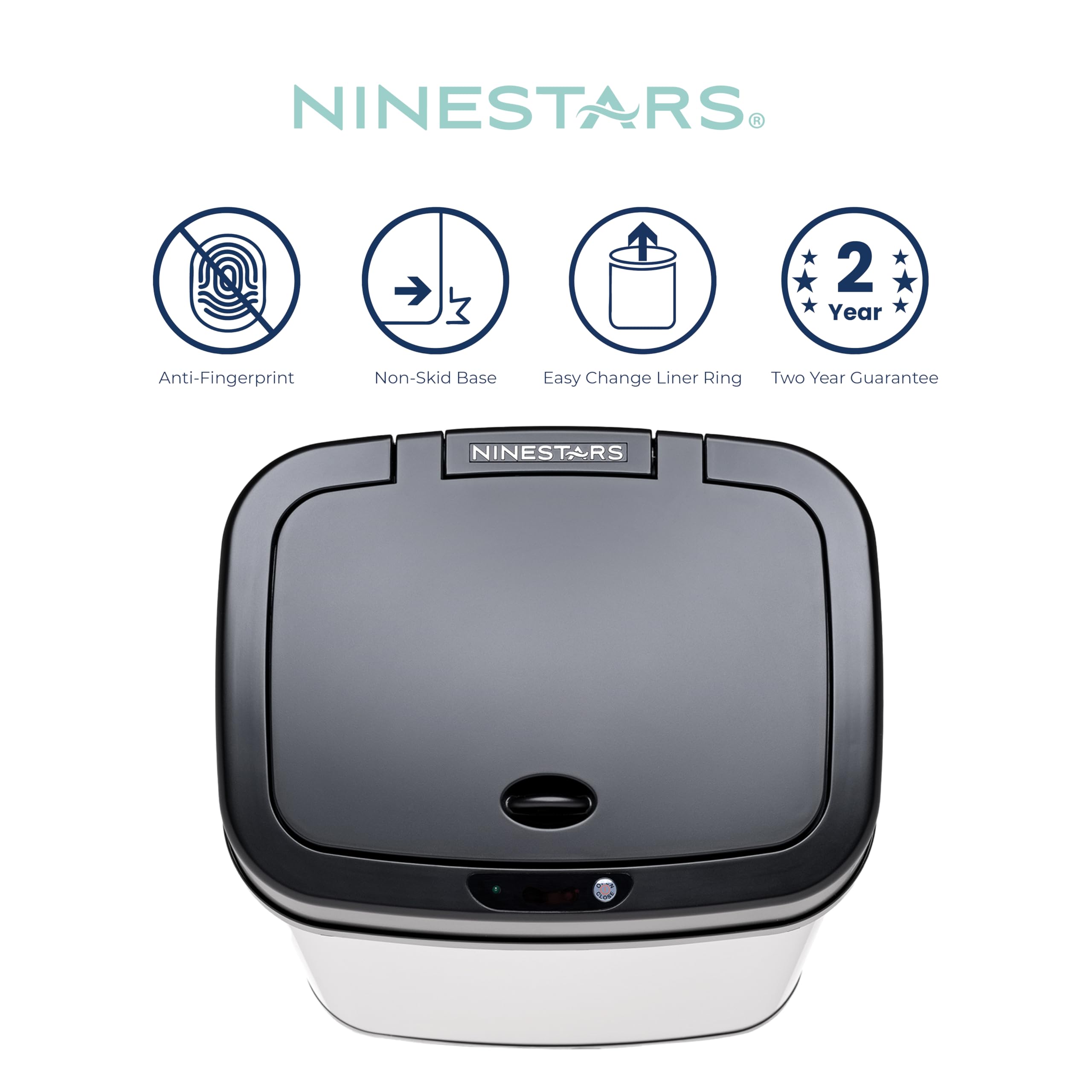 Ninestars soft-close lid sealing to trap odors and keep room smelling fresher